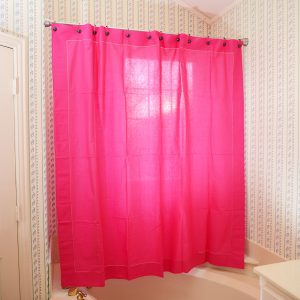 Shower Curtain. All Colored. Pink Peacock
