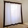 Black color border hemstitch shower curtain