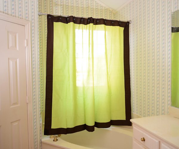 Shower Curtain Multicolored Hot Green & Brown