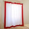 Red Border Hemstitch Shower Curtain