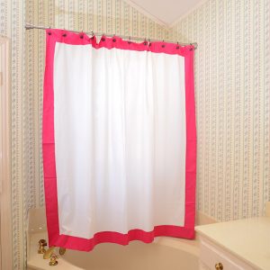 Fuchsia Border Hemstitch Shower Curtain